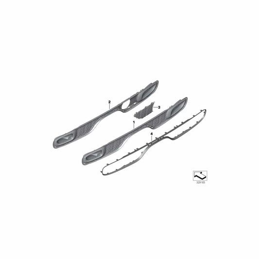 Genuine BMW Mini 51127365091 F56 F55 Grill For Bumper, Rear HTV (Inc. Cooper S & Cooper SD)