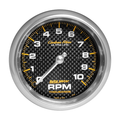 Autometer Carbon Fiber 3 3/8 10000 RPM In-Dash Tachometer