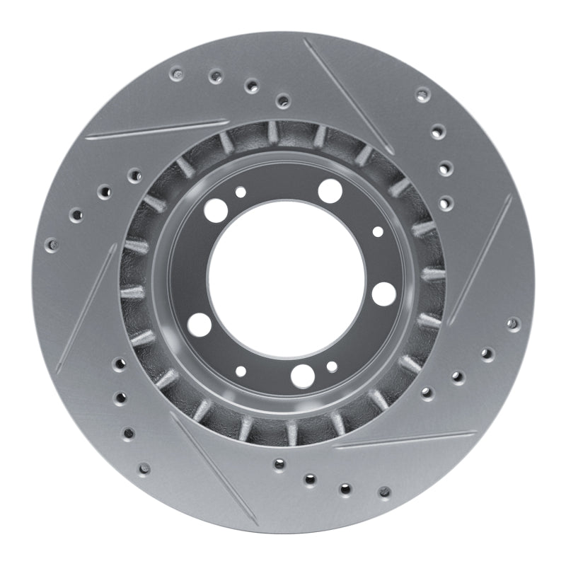 R1 Concepts R1 87-95 Porsche 968 Front Left Drilled & Slotted Silver Brake Rotor