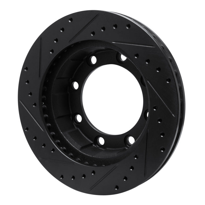 R1 Concepts R1 77-79 Ford F-250 4WD (Excl Super Duty) Front Right Drilled & Slotted Black Brake Rotor