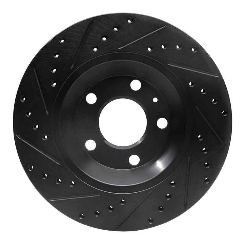 R1 Concepts R1 04-09 Audi S4 Rear Right Drilled & Slotted Black Brake Rotor