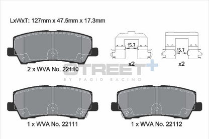 PAGID Racing T8011SP2001 STREET+ Brake Pads