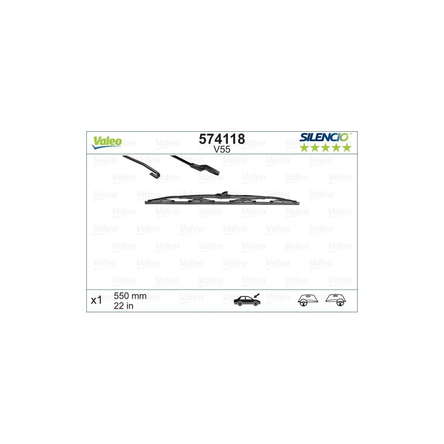 Valeo Silencio, Silencio Conventional Single 574118 Wiper Blade