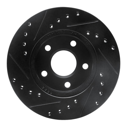 R1 Concepts R1 85-91 Buick Skylark Front Right Drilled & Slotted Black Brake Rotor
