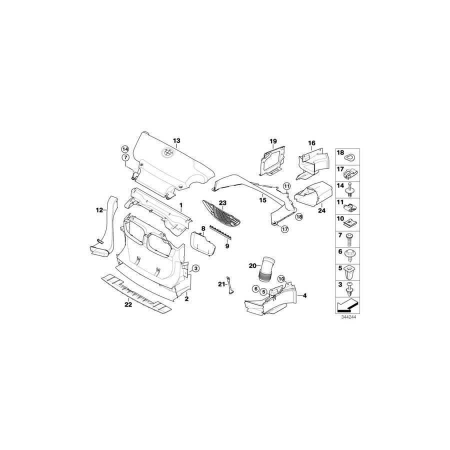 Genuine BMW 07143421743 RR5 E83 Body Nut ST 4,8 (Inc. 528xi, 316i & 330xd)