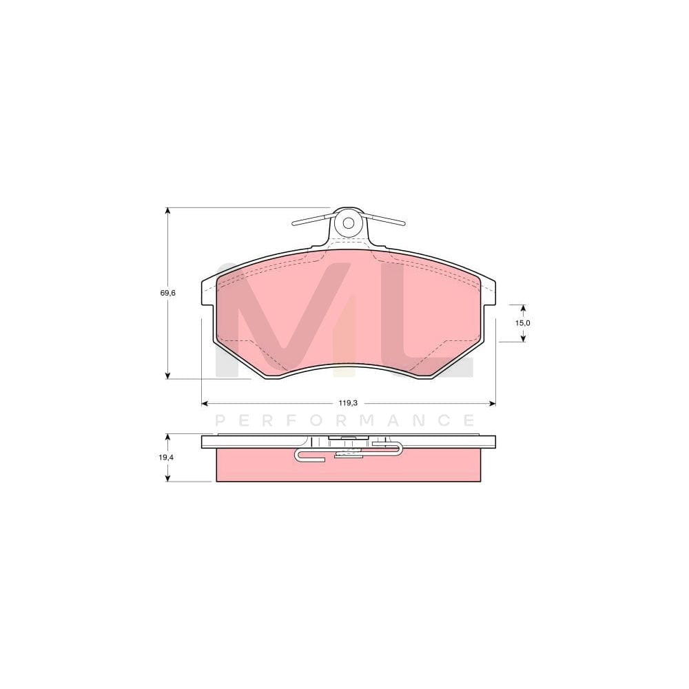 TRW Gdb854 Brake Pad Set Not Prepared For Wear Indicator
