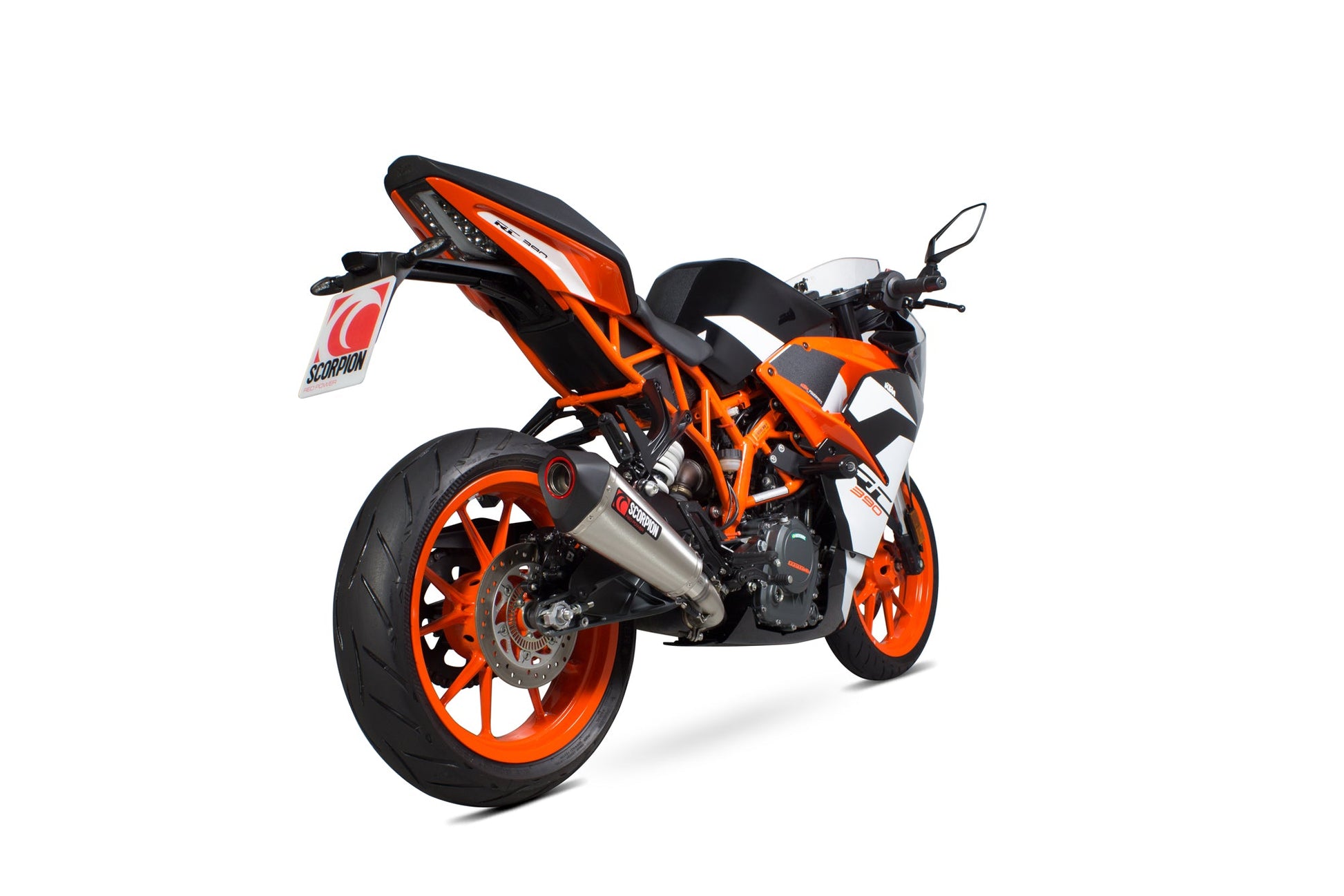 Scorpion RKT89SEO KTM RC390 Serket Taper Slip-On - Brushed Stainless Steel Sleeve | ML Performance UK UK