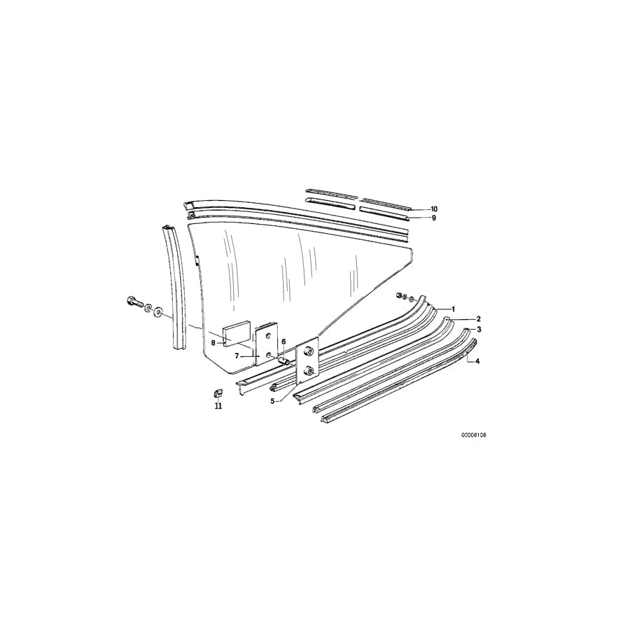 Genuine BMW 51371961665 E24 Door Weather Strip Outer Left SCHWARZ (Inc. 633CSi, M635CSi & 628CSi)