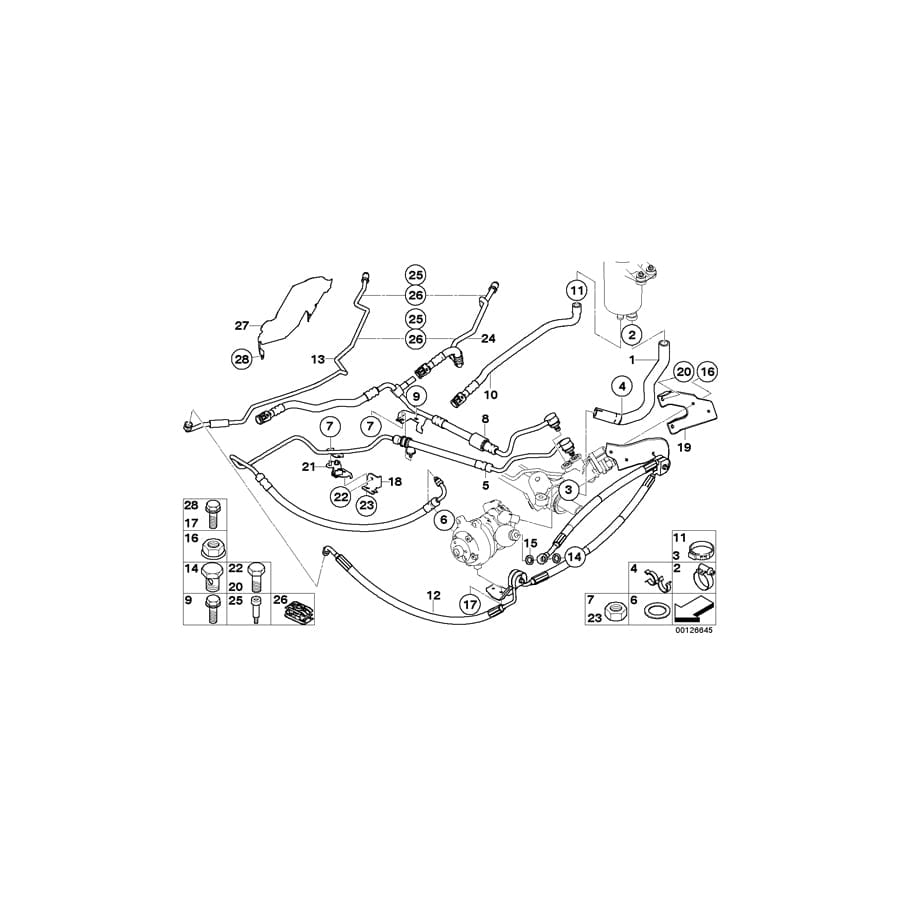 Genuine BMW 32416779940 E65 E66 Holder With Rubber Mounting (Inc. 735i, 730Li & 760i)