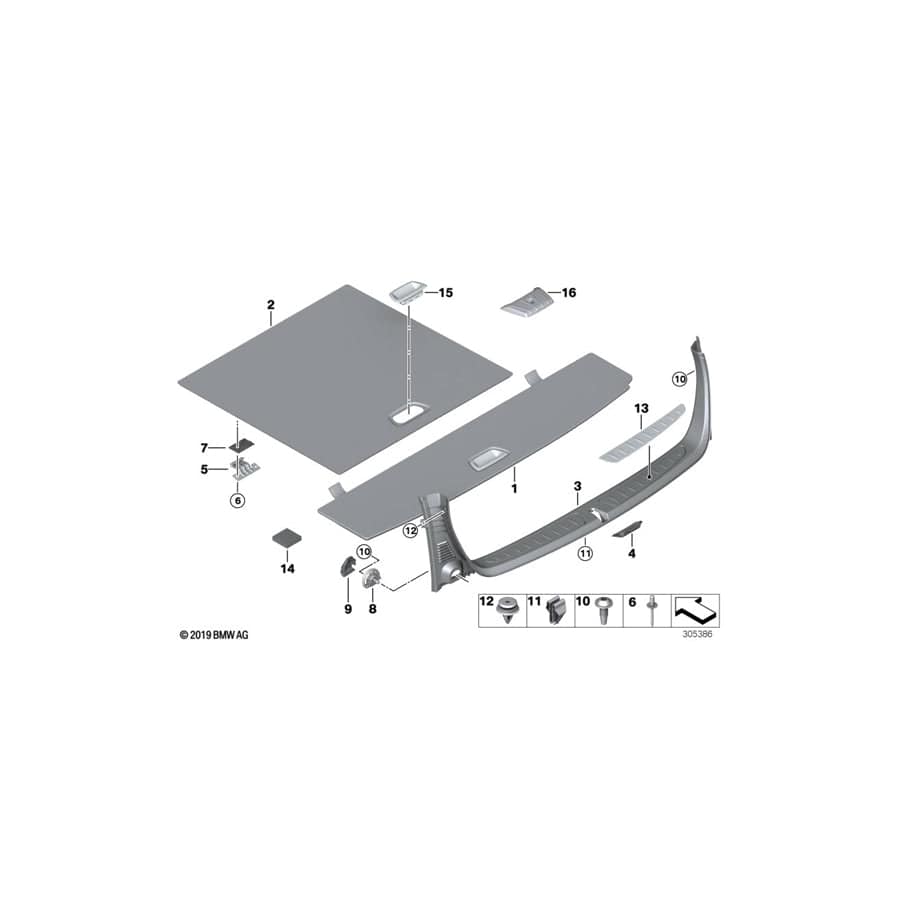 Genuine BMW 51477327413 F31 Floor Panel Insert, Trunk, Rear OYSTER (Inc. 318dX, 325d & 335i)