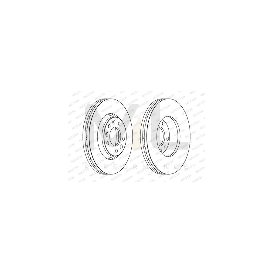 Ferodo Premier DDF1601 Brake Disc Vented, With Bolts/Screws  - Pair