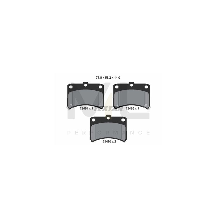 TEXTAR 2349402 Brake pad set with acoustic wear warning