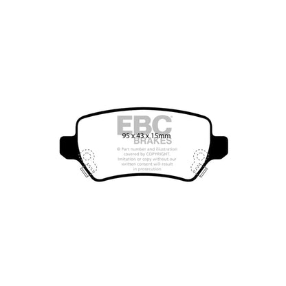 EBC PD03KR545 Opel Vauxhall Yellowstuff Rear Brake Pad & Plain Disc Kit - Girling/TRW Caliper (Inc. Astra & Zafira) 2 | ML Performance UK Car Parts