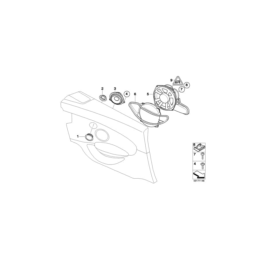 Genuine BMW 65136932004 E64 Sound Guide, Loudspeaker Right (Inc. 635d, 650i & M6)