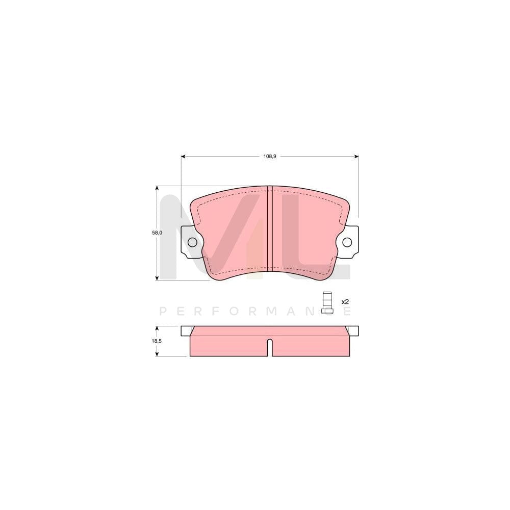 TRW Gdb243 Brake Pad Set Prepared For Wear Indicator