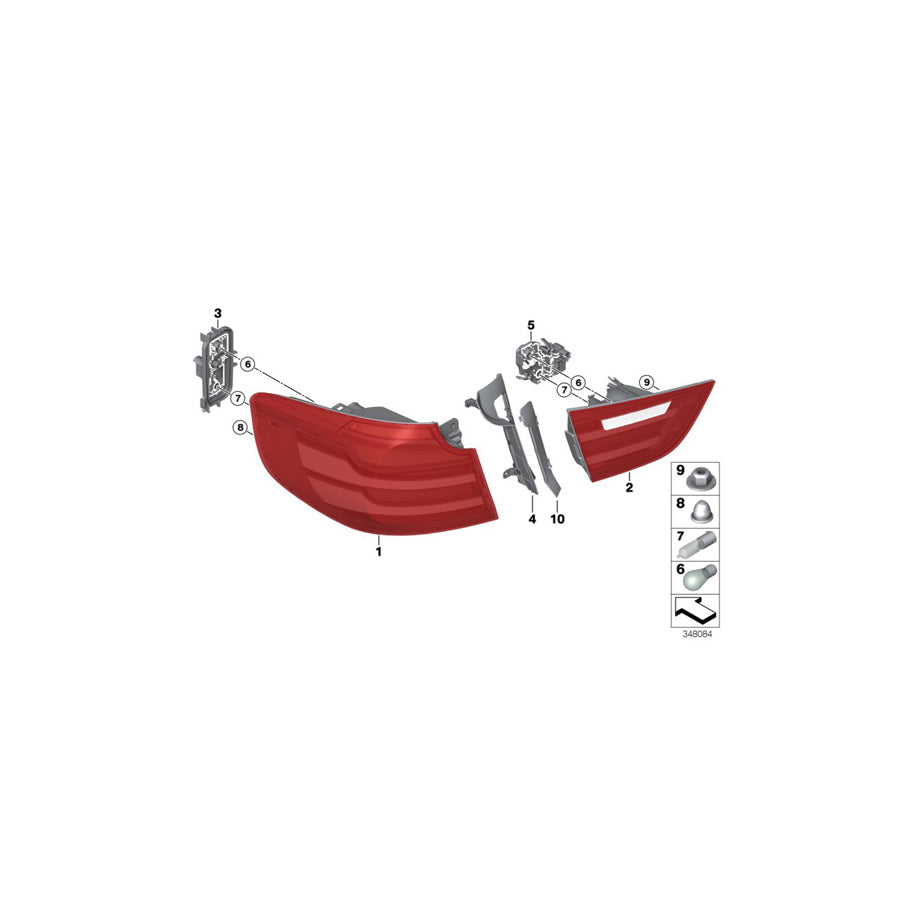 Genuine BMW 63217286039 F34 Rear Light In The Side Panel, Left (Inc. 335iX, 328i & 328iX)