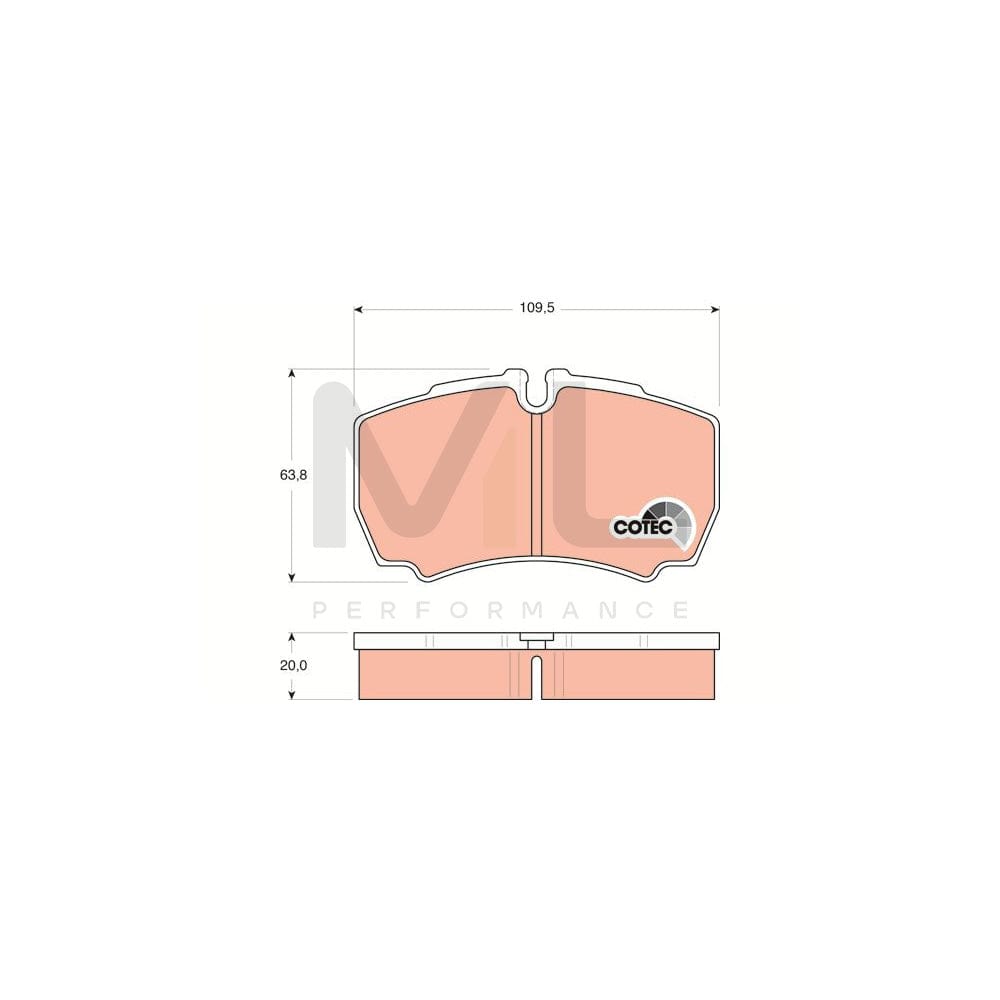 TRW Cotec Gdb1535 Brake Pad Set For Iveco Daily Prepared For Wear Indicator