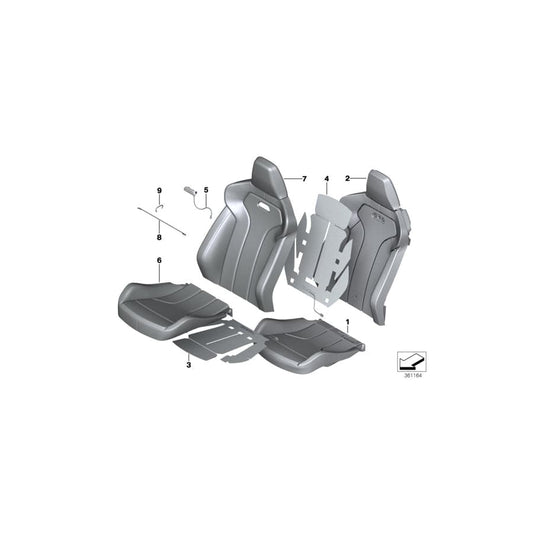 Genuine BMW 52108058278 F82 F80 Leather Cover Sport Backrest Right SILVERSTONE (Inc. M3 & M4)