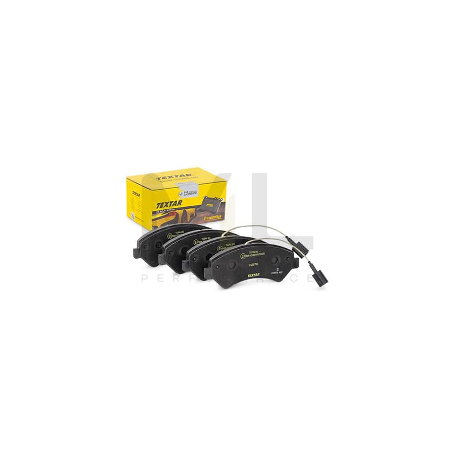 TEXTAR 2446703 Brake pad set with integrated wear warning contact, with brake caliper screws, with accessories