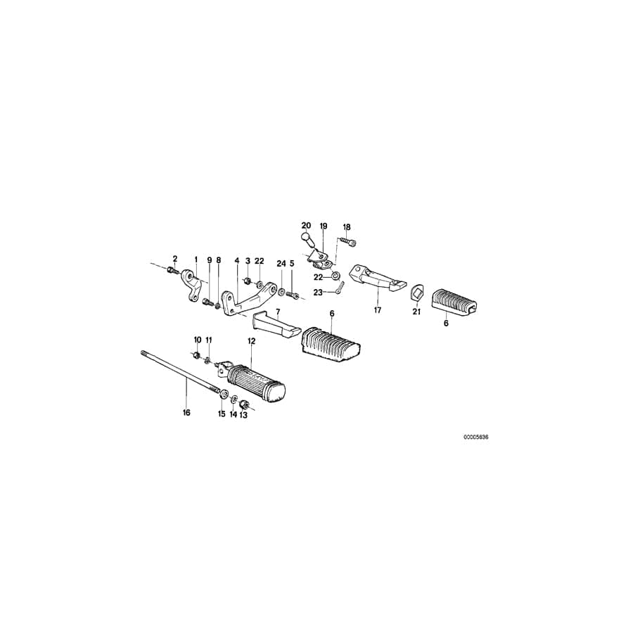 Genuine BMW 46712302312 Footrest (Inc. R 65 RT)