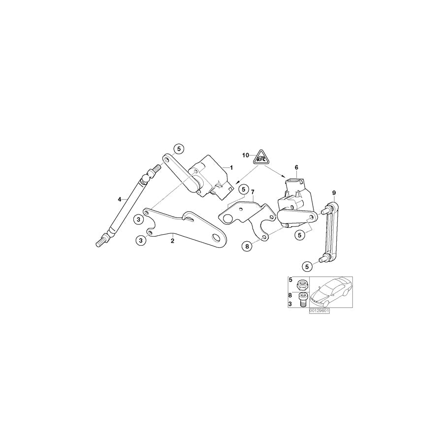 Genuine BMW 37146763523 E61 Left Ride Height Sensor Bracket (Inc. 535d)