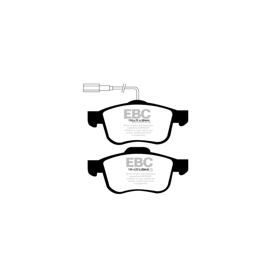 EBC PD03KF023 Alfa Romeo Yellowstuff Front Brake Pad & Plain Disc Kit - TRW Caliper (Inc. 159 & Spider) 2 | ML Performance UK Car Parts