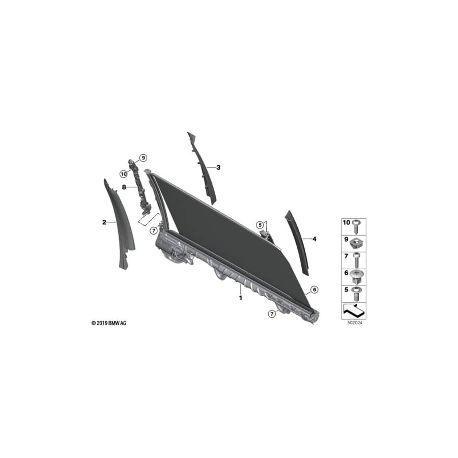 Genuine BMW 51357482515 G07 B-Pillar Finisher, Outer Left (Inc. X7 50iX, X7 40iX & X7 M50dX)
