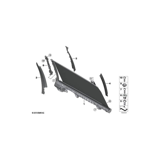 Genuine BMW 51357482515 G07 B-Pillar Finisher, Outer Left (Inc. X7 50iX, X7 40iX & X7 M50dX)