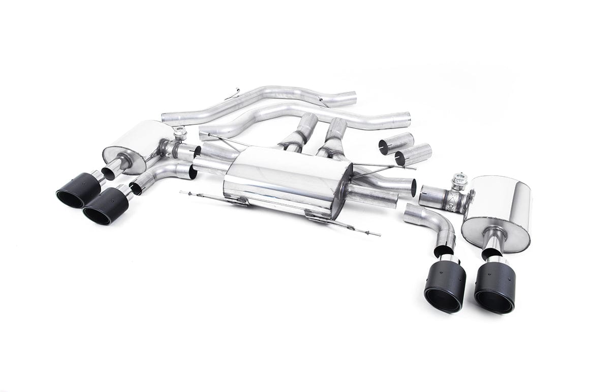 MillTek SSXAR16 Alfa Romeo Giulia Front Pipe-back EC Approved - Valved with Jet-100 Carbon Trims