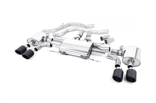 MillTek SSXAR16 Alfa Romeo Giulia Front Pipe-back EC Approved - Valved with Jet-100 Carbon Trims