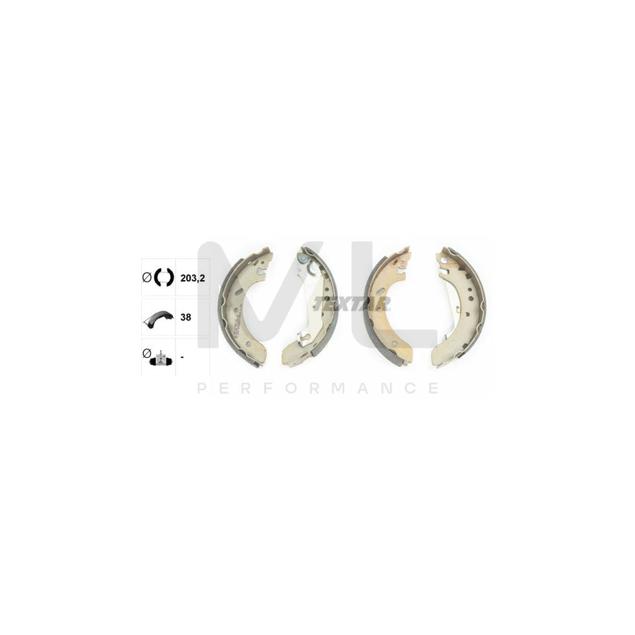 TEXTAR 91051500 Brake Shoe Set with handbrake lever