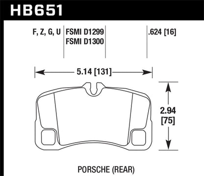 Hawk Performance Hawk 07-08 Porsche 911 Turbo/911 GT3/911 GT3 CUP Rear DTC-60 Race Brake Pads
