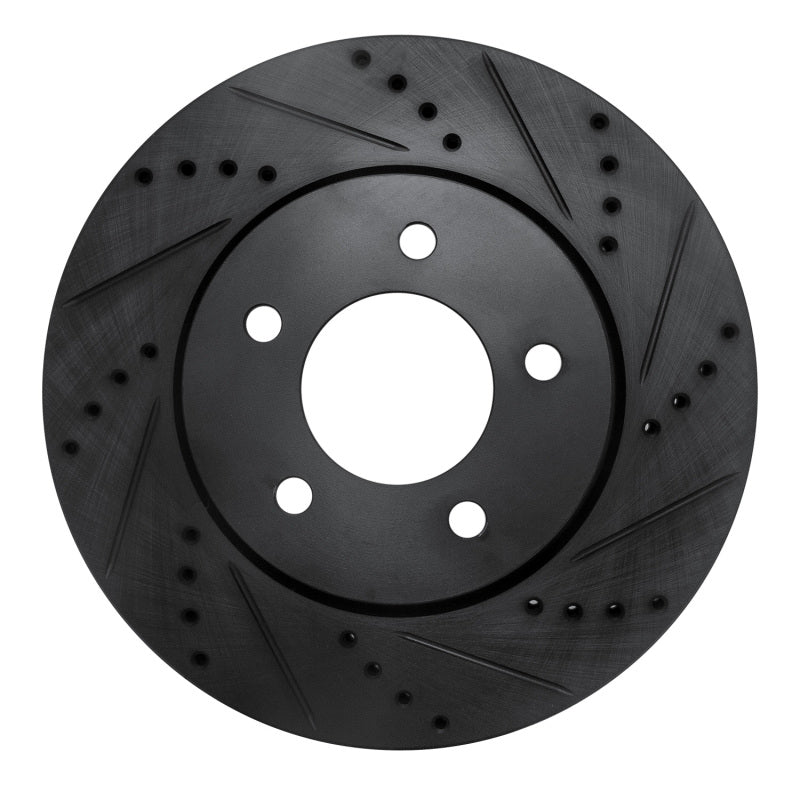 R1 Concepts R1 04-08 Chrysler Pacifica Front Right Drilled & Slotted Black Brake Rotor