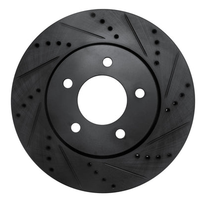 R1 Concepts R1 04-08 Chrysler Pacifica Front Right Drilled & Slotted Black Brake Rotor