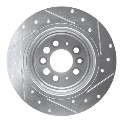 R1 Concepts R1 67-74 Volvo 142 Rear Left Drilled & Slotted Silver Brake Rotor