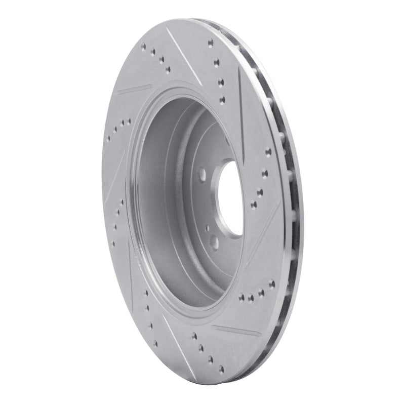 R1 Concepts R1 10-16 Hyundai Genesis Coupe Rear Left Drilled & Slotted Silver Brake Rotor