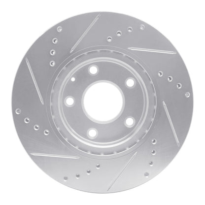 R1 Concepts R1 14-24 Mazda 3 Front Right Drilled & Slotted Silver Brake Rotor