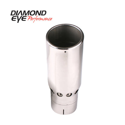 Diamond Eye Performance Diamond Eye TIP 4in-5inX16in VENTED/INTERCOOLER ROLLED-ANGLE SLOTTED POLISHED SS 15-DEGREE ANGLE CUT