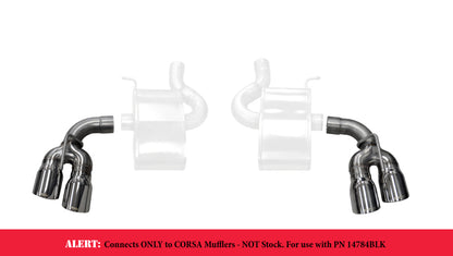 CORSA Performance Corsa 2017-2024 Chevy Camaro SS 2.75in Inlet / 4in Outlet Polished Tip Kit (For Corsa Exhaust Only)