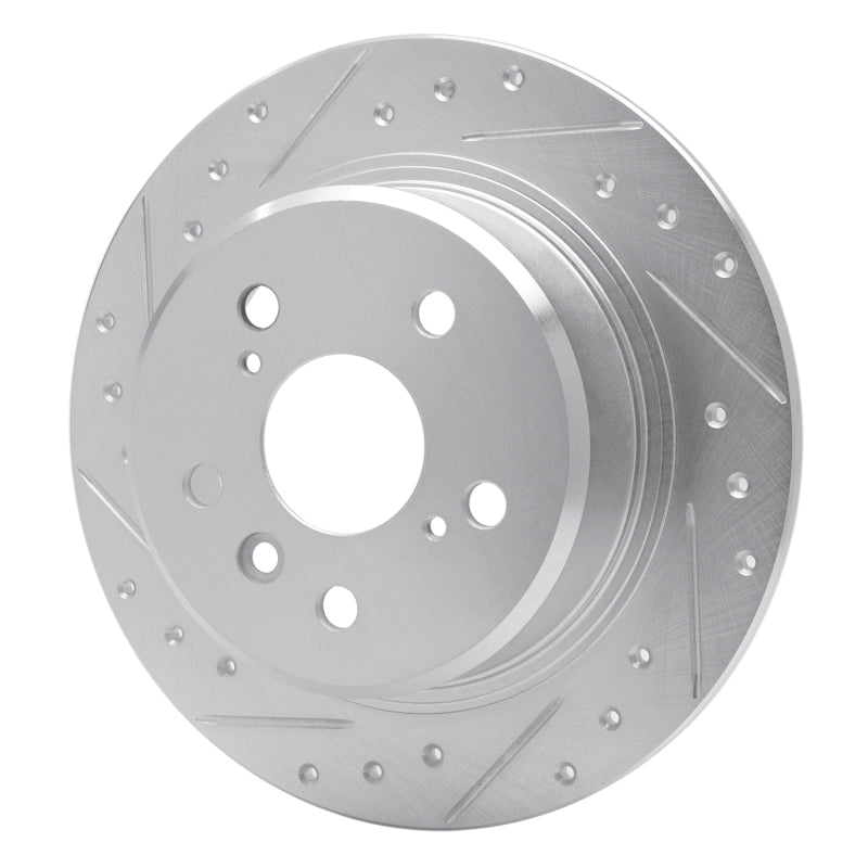 R1 Concepts R1 95-99 Toyota Avalon Rear Left Drilled & Slotted Silver Brake Rotor