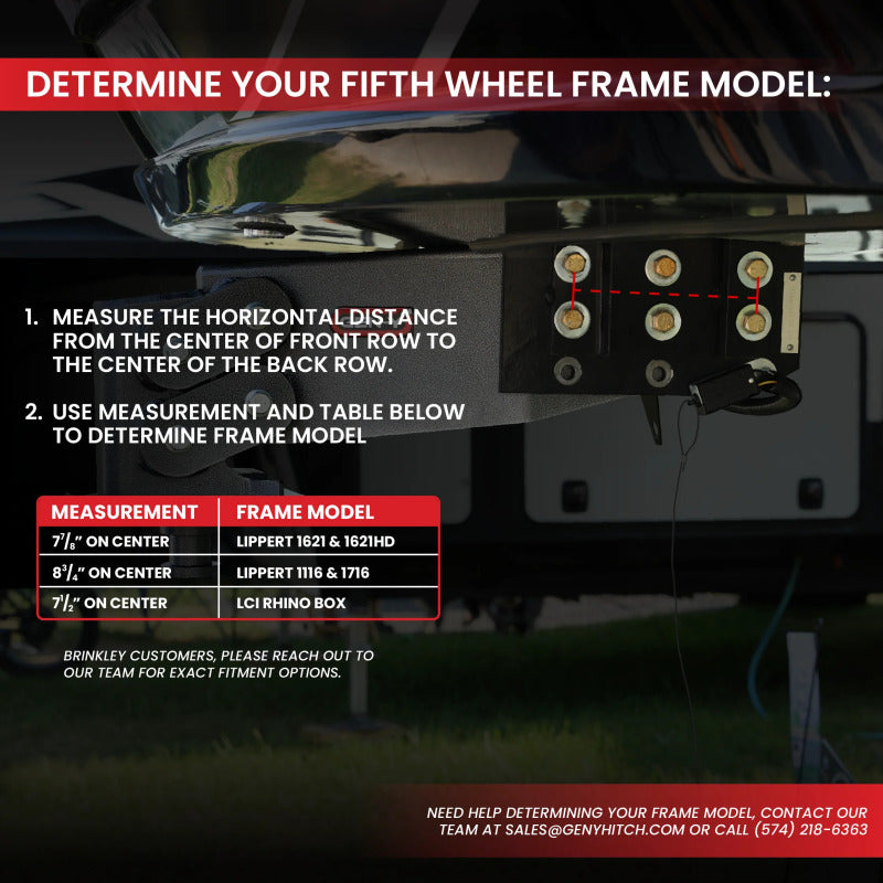 GEN-Y Hitch Gen-Y Nomad Static 5th Wheel to Gooseneck - 6.5K TW 30K Tow - Texture Black (1116/1621/1716 Frames)