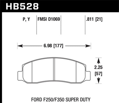 Hawk Performance Hawk 05-11 Ford F250/F350 / 2011 Ford F550 Super Duty Street Front Brake Pads