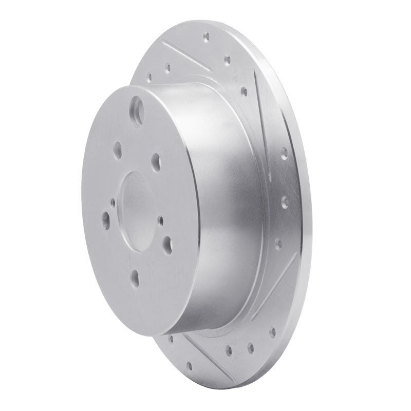 R1 Concepts R1 12-23 Subaru Impreza Rear Right Drilled & Slotted Silver Brake Rotor
