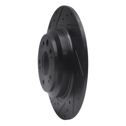 R1 Concepts R1 09-14 Acura TL Rear Left Drilled & Slotted Black Brake Rotor