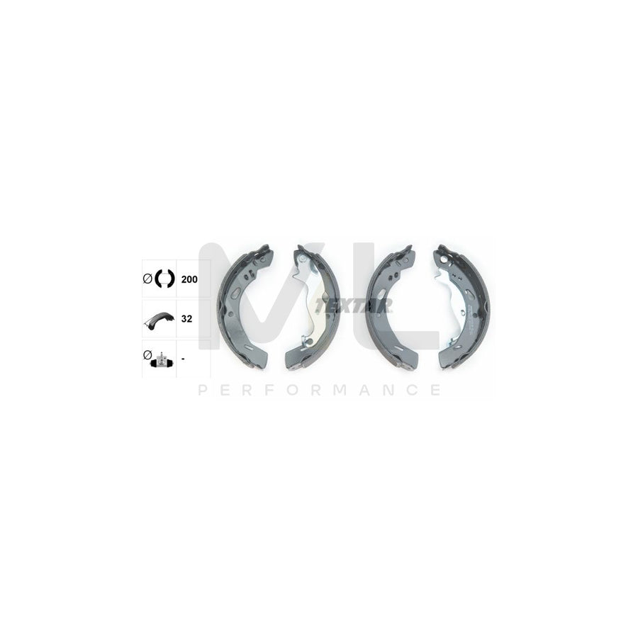 TEXTAR 91069200 Brake Shoe Set with handbrake lever