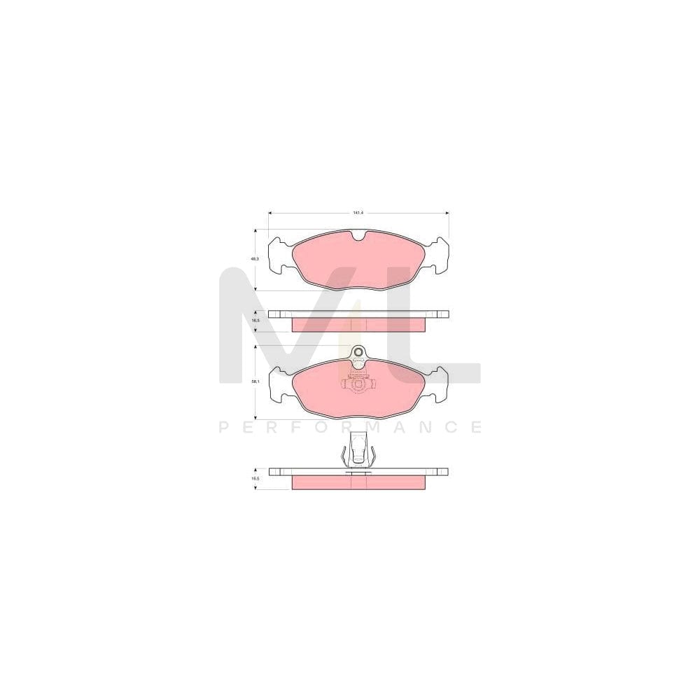 TRW Gdb1569 Brake Pad Set Prepared For Wear Indicator