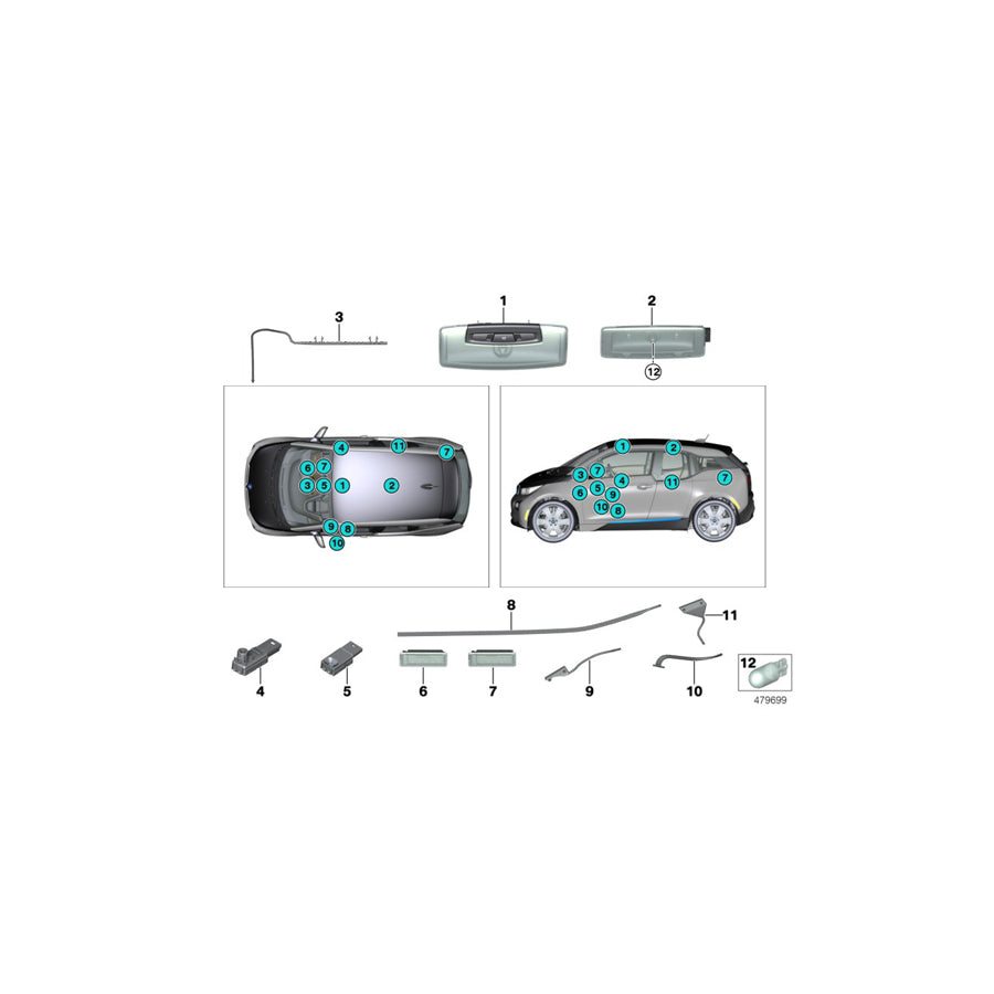 Genuine BMW 63319259407 I01 I01 Optical Conduct, Door Opener, Front Left (Inc. i3 120Ah, i3s 94Ah & i3s 94Ah Rex)