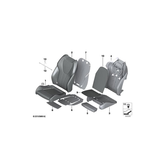 Genuine BMW 52108091564 G06 G05 G07 Leather Cover Sport Backrest Right ANTHRAZIT (Inc. X5 40i, X5 M50iX & X6 40i)