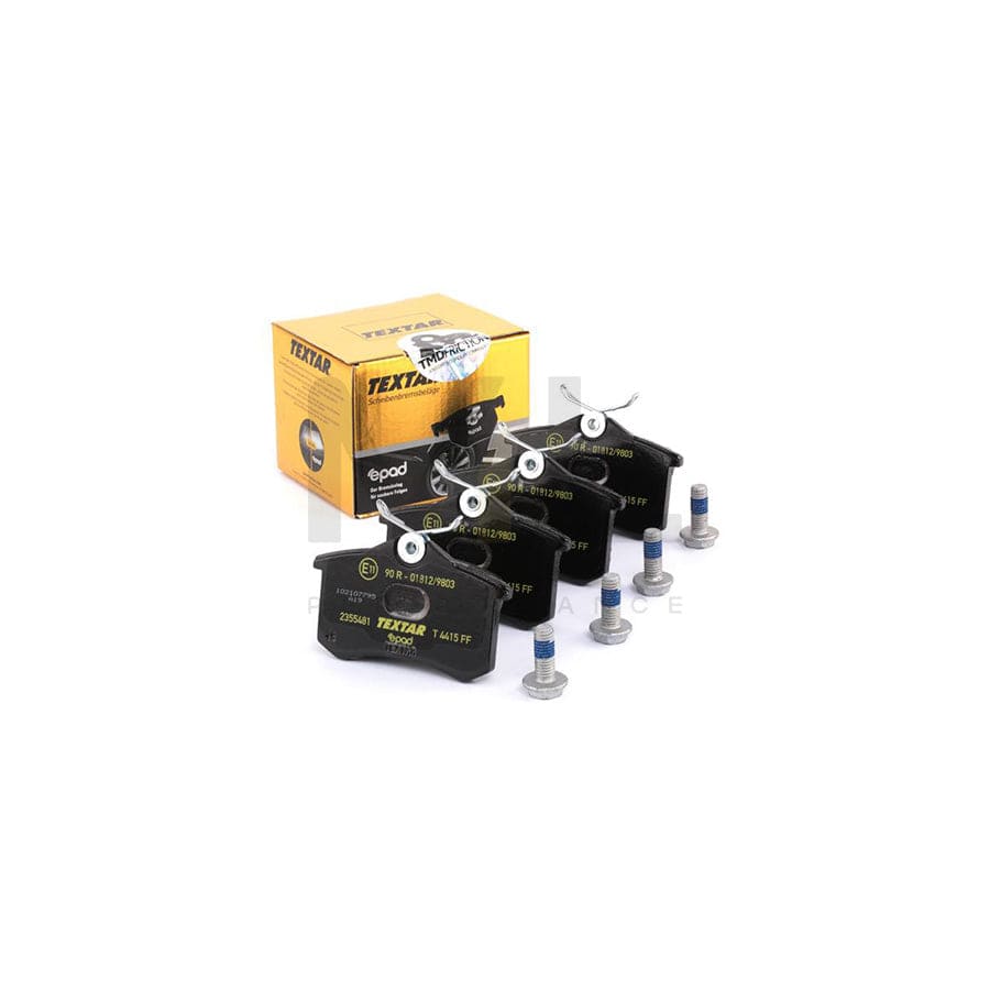 TEXTAR epad 2355481 Brake pad set not prepared for wear indicator, with brake caliper screws