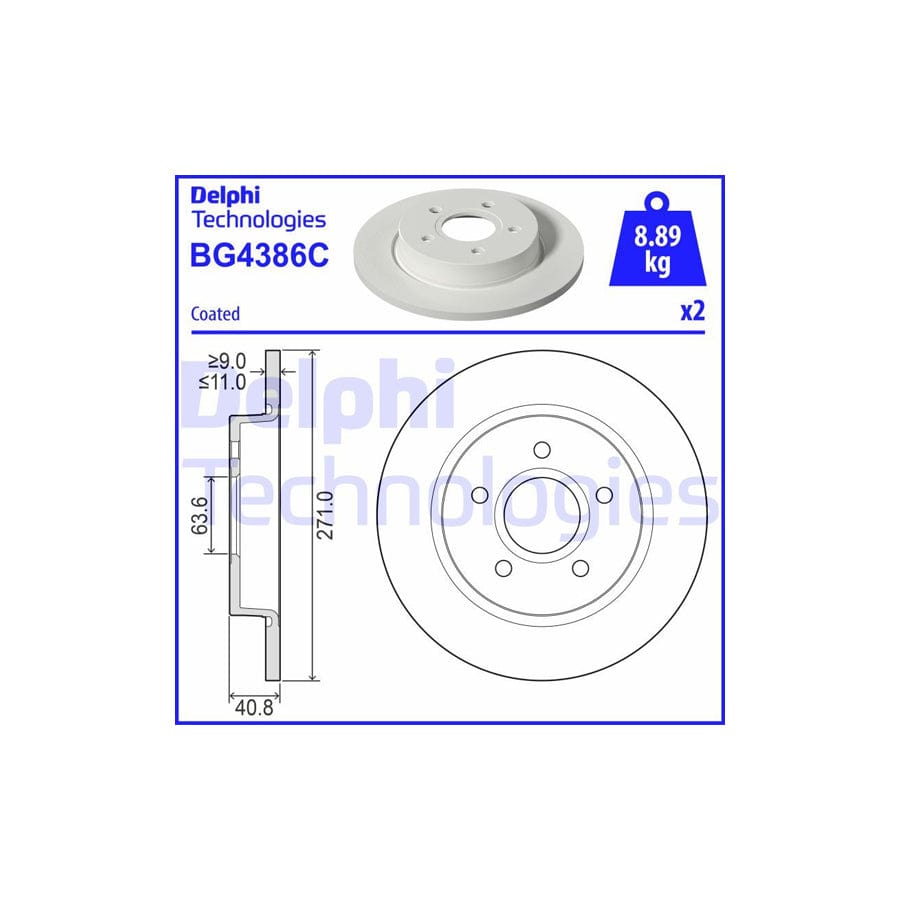 Delphi Bg4386C Brake Disc For Ford Focus